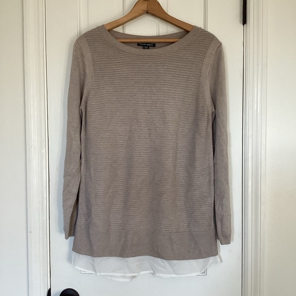 Hilary Radley Tan Long Sleeve Relaxed Sweatshirt - Picture 1 of 8
